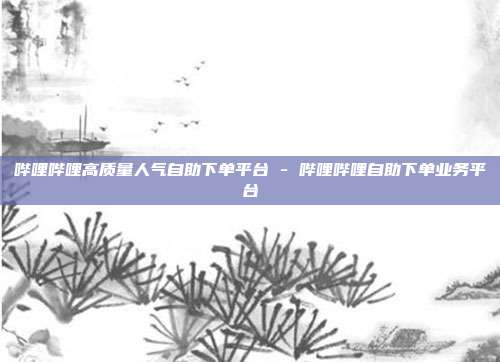 哔哩哔哩高质量人气自助下单平台 - 哔哩哔哩自助下单业务平台