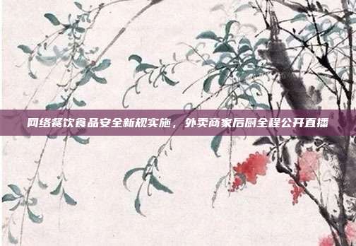 网络餐饮食品安全新规实施,外卖商家后厨全程公开直播