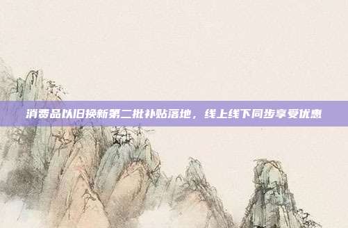 消费品以旧换新第二批补贴落地，线上线下同步享受优惠