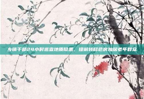 乡镇干部24小时巡查地质隐患，提前转移危房独居老年群众