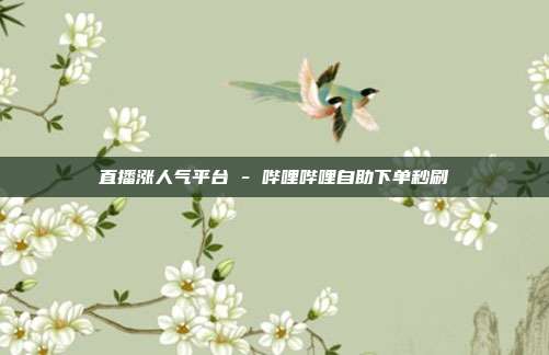 直播涨人气平台 - 哔哩哔哩自助下单秒刷