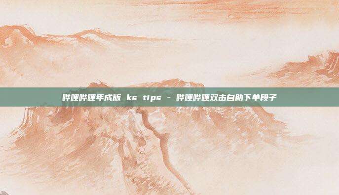 哔哩哔哩年成版 ks tips - 哔哩哔哩双击自助下单段子