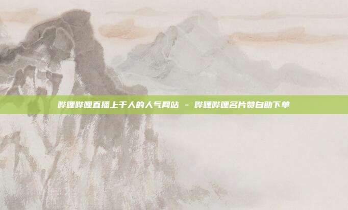 哔哩哔哩直播上千人的人气网站 - 哔哩哔哩名片赞自助下单