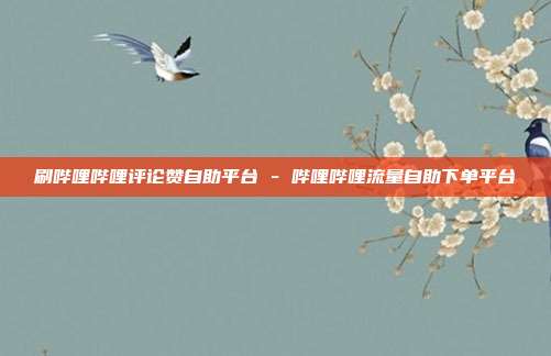 刷哔哩哔哩评论赞自助平台 - 哔哩哔哩流量自助下单平台