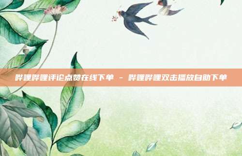 哔哩哔哩评论点赞在线下单 - 哔哩哔哩双击播放自助下单