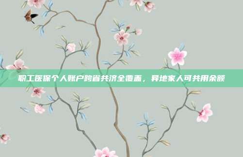 职工医保个人账户跨省共济全覆盖，异地家人可共用余额