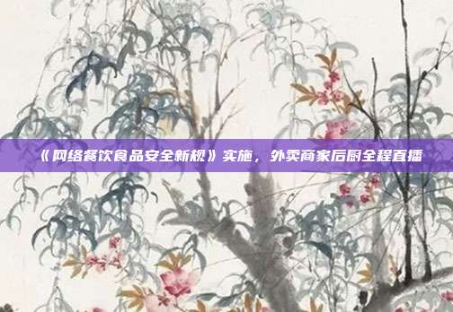 《网络餐饮食品安全新规》实施，外卖商家后厨全程直播