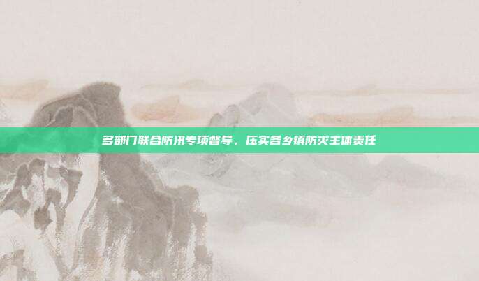 多部门联合防汛专项督导，压实各乡镇防灾主体责任