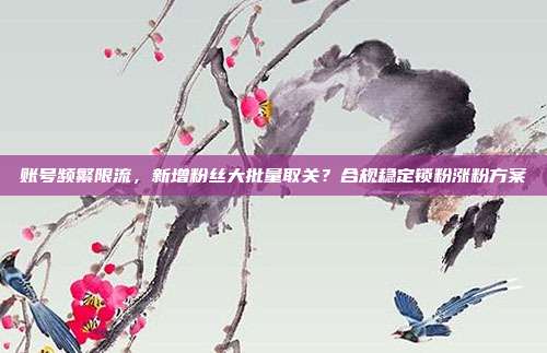 账号频繁限流，新增粉丝大批量取关？合规稳定锁粉涨粉方案