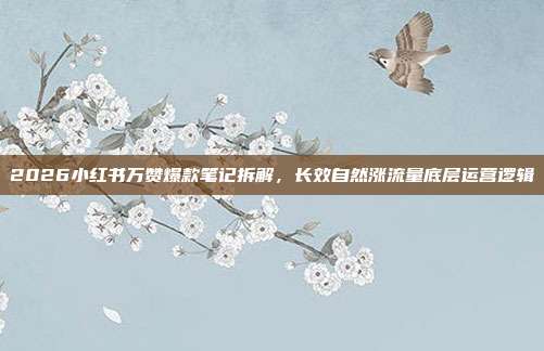 2026小红书万赞爆款笔记拆解，长效自然涨流量底层运营逻辑