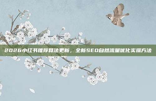 2026小红书推荐算法更新，全新SEO自然流量优化实操方法