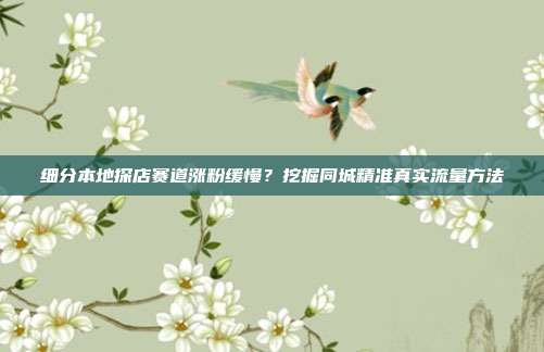 细分本地探店赛道涨粉缓慢？挖掘同城精准真实流量方法