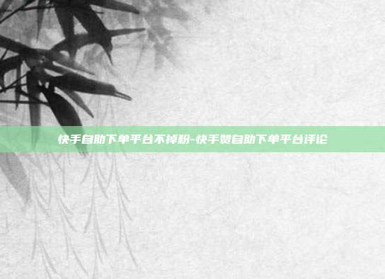 快手自助下单平台不掉粉-快手赞自助下单平台评论