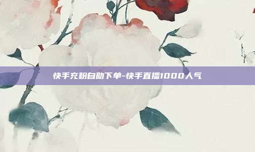 快手充粉自助下单-快手直播1000人气