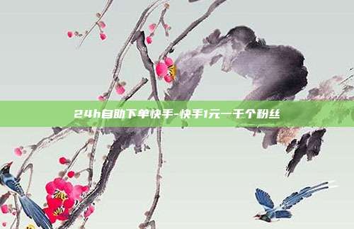 24h自助下单快手-快手1元一千个粉丝