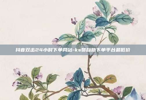 抖音双击24小时下单网站-ks赞自助下单平台最低价