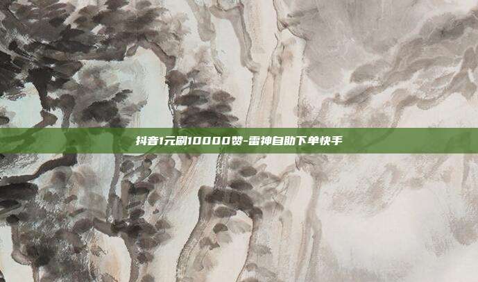 抖音1元刷10000赞-雷神自助下单快手