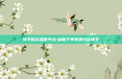 快手低价点赞平台-自助下单免费分站快手