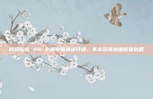 网络谣言 24 小时举报通道开通,不实资讯快速核查处置