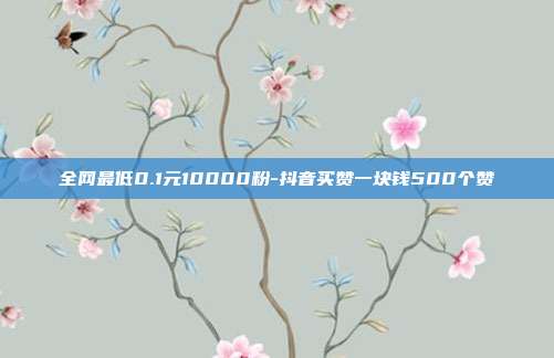 全网最低0.1元10000粉-抖音买赞一块钱500个赞