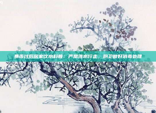 暴雨过后居家饮水科普:严禁涉水行走,厨卫做好消毒处理