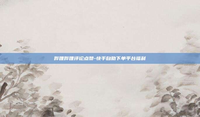 哔哩哔哩评论点赞-快手自助下单平台福利
