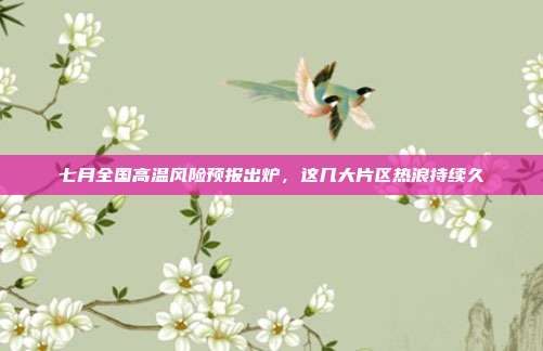 七月全国高温风险预报出炉,这几大片区热浪持续久