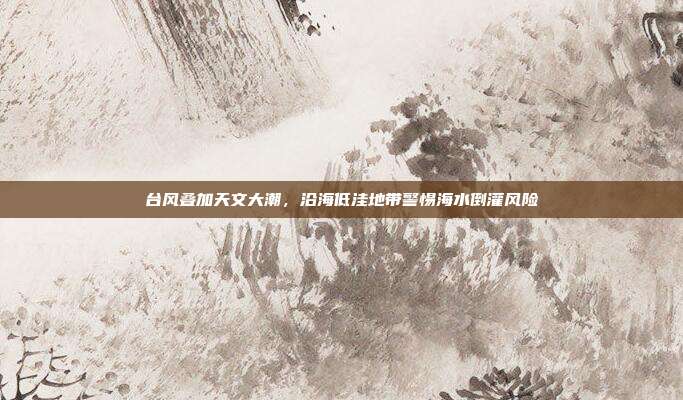 台风叠加天文大潮，沿海低洼地带警惕海水倒灌风险