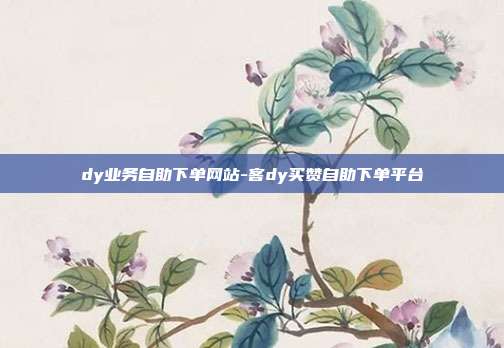 dy业务自助下单网站-客dy买赞自助下单平台