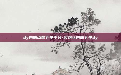 dy自助点赞下单平台-买粉丝自助下单dy