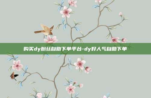 购买dy粉丝自助下单平台-dy好人气自助下单