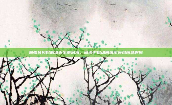 超强台风巴威逼近东南沿海,闽浙沪启动四级防台风应急响应