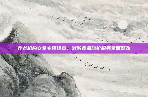 养老机构安全专项排查,消防食品陪护服务全面整改