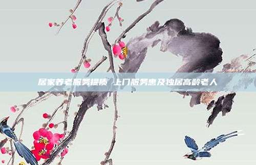 居家养老服务提质 上门服务惠及独居高龄老人