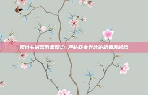 预付卡消费乱象整治 严防商家卷款跑路损害权益