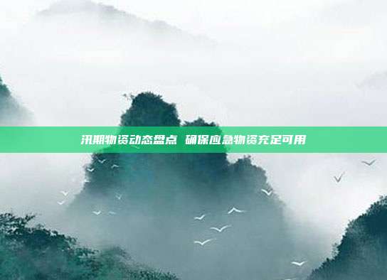 汛期物资动态盘点 确保应急物资充足可用