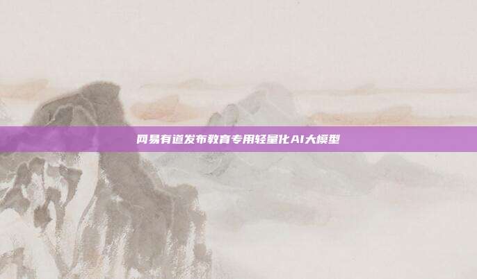 网易有道发布教育专用轻量化AI大模型