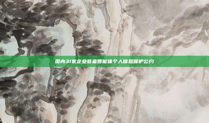 国内31家企业签署智能体个人信息保护公约