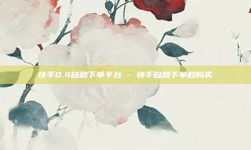 快手0.4自助下单平台 - 快手自助下单秒购买