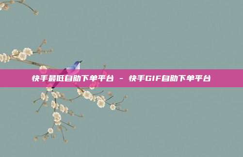 快手最低自助下单平台 - 快手GIF自助下单平台