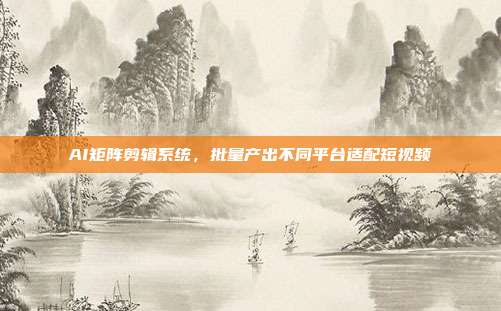 AI矩阵剪辑系统,批量产出不同平台适配短视频