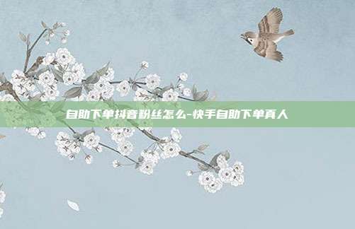 自助下单抖音粉丝怎么-快手自助下单真人