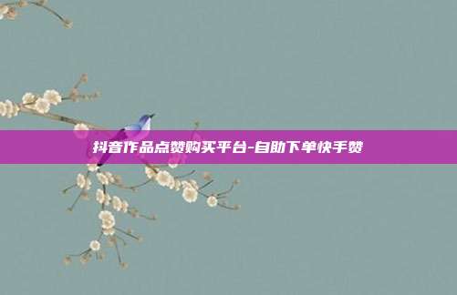 抖音作品点赞购买平台-自助下单快手赞