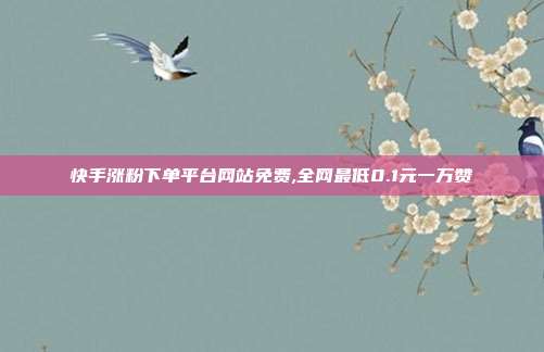 快手涨粉下单平台网站免费,全网最低0.1元一万赞