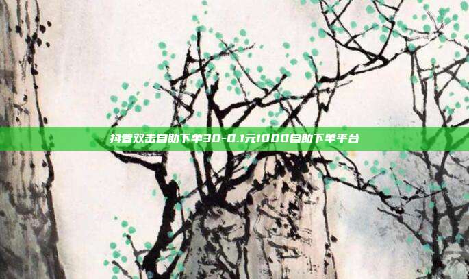 抖音双击自助下单30-0.1元1000自助下单平台