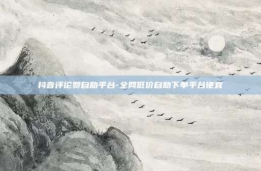 抖音评论赞自助平台-全网低价自助下单平台便宜