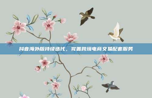 抖音海外版持续迭代,完善跨境电商交易配套服务