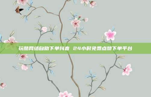 玩酷网络自助下单抖音 24小时免费点赞下单平台