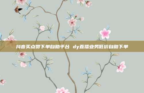 抖音买点赞下单自助平台 dy直播业务低价自助下单