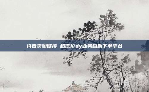 抖音卖粉链接 超低价dy业务自助下单平台